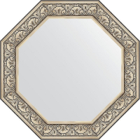Зеркало Evoform Octagon 80х80 BY 3849 в багетной раме - Барокко серебро 106, купить, цена, заказать, магазин, доставка, скидка, промокод, купить, цена, заказать, магазин, доставка, скидка, промокод