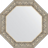 Зеркало Evoform Octagon 80х80 BY 3849 в багетной раме - Барокко серебро 106, купить, цена, заказать, магазин, доставка, скидка, промокод, купить, цена, заказать, магазин, доставка, скидка, промокод