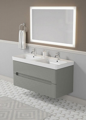 Тумба с раковиной SanVit Форма 120 kforma1201 с фактурой под дерево подвесная Зебрано