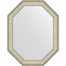 Зеркало Evoform Octagon 70x55 BY 7425 в багетной раме - Брашированное серебро 59, купить, цена, заказать, магазин, доставка, скидка, промокод, купить, цена, заказать, магазин, доставка, скидка, промокод