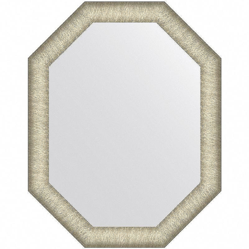 Зеркало Evoform Octagon 70x55 BY 7425 в багетной раме - Брашированное серебро 59, купить, цена, заказать, магазин, доставка, скидка, промокод, купить, цена, заказать, магазин, доставка, скидка, промокод