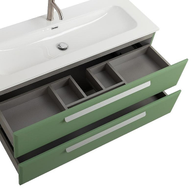 Тумба под раковину Cezares Eco-Cer-N 120 ECO-CER-N-1200-2C-SO-PS-P подвесная Фисташковый Софт без ручек