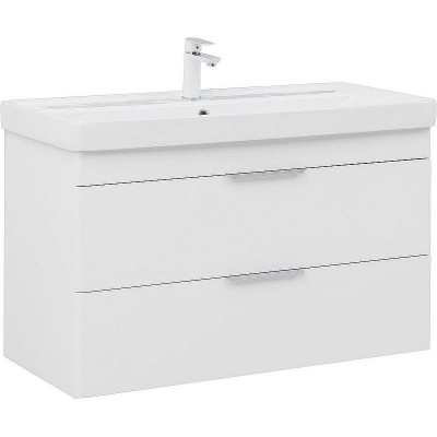 Тумба под раковину Aquanet Ирис new 100 339280 подвесная Белый глянец