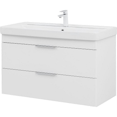 Тумба под раковину Aquanet Ирис new 100 339280 подвесная Белый глянец