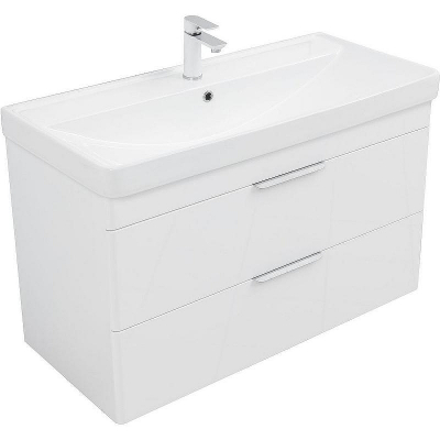 Тумба под раковину Aquanet Ирис new 100 339280 подвесная Белый глянец