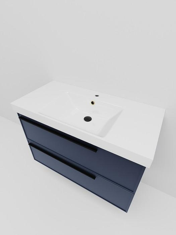 Тумба под раковину La Fenice Elba Twin 100 FNC-01-ELB-BG-100-2 подвесная Синяя матовая, купить, цена, заказать, магазин, доставка, скидка, промокод, купить, цена, заказать, магазин, доставка, скидка, промокод