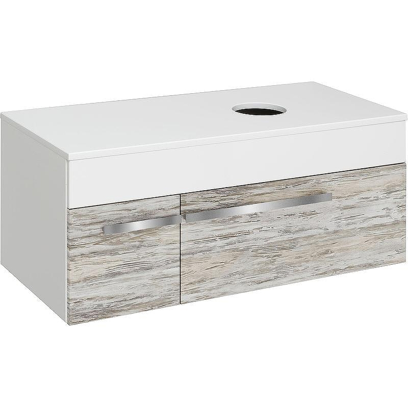 Тумба под раковину Runo Вудлайн 100 00-00001011 подвесная Белая Дуб скандинавский, купить, цена, заказать, магазин, доставка, скидка, промокод, купить, цена, заказать, магазин, доставка, скидка, промокод