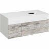 Тумба под раковину Runo Вудлайн 100 00-00001011 подвесная Белая Дуб скандинавский, купить, цена, заказать, магазин, доставка, скидка, промокод, купить, цена, заказать, магазин, доставка, скидка, промокод