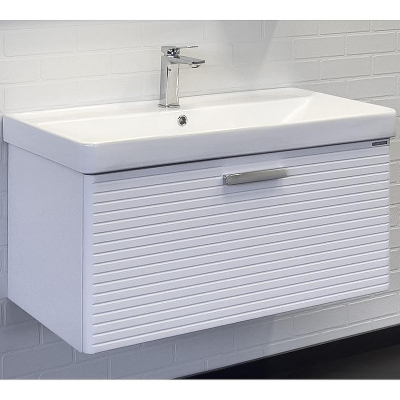 Тумба с раковиной Comforty Танжер 90П 00-00019566 подвесная Белая матовая