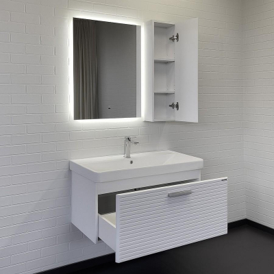 Тумба с раковиной Comforty Танжер 90П 00-00019566 подвесная Белая матовая