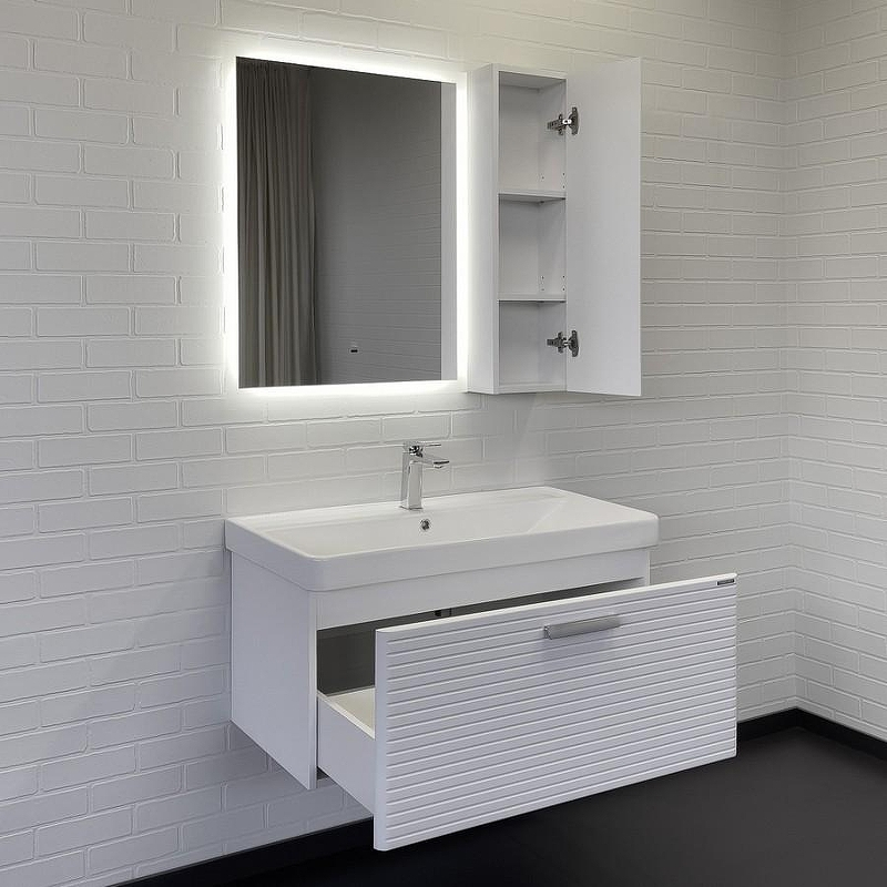 Тумба с раковиной Comforty Танжер 90П 00-00019566 подвесная Белая матовая, купить, цена, заказать, магазин, доставка, скидка, промокод, купить, цена, заказать, магазин, доставка, скидка, промокод