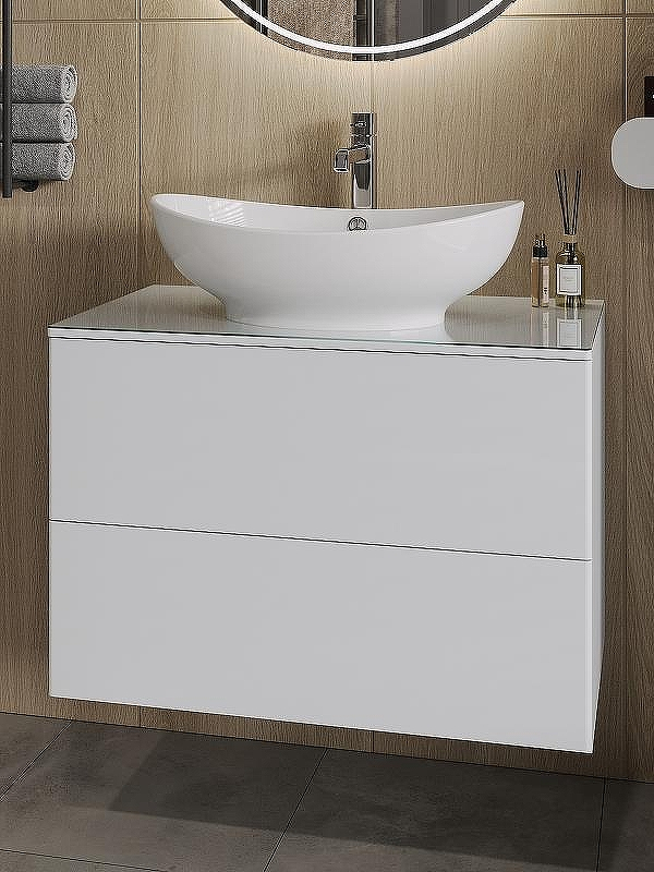 Тумба под раковину Orange Otto Ot-75TuGLASS подвесная Белый глянцевый, купить, цена, заказать, магазин, доставка, скидка, промокод, купить, цена, заказать, магазин, доставка, скидка, промокод