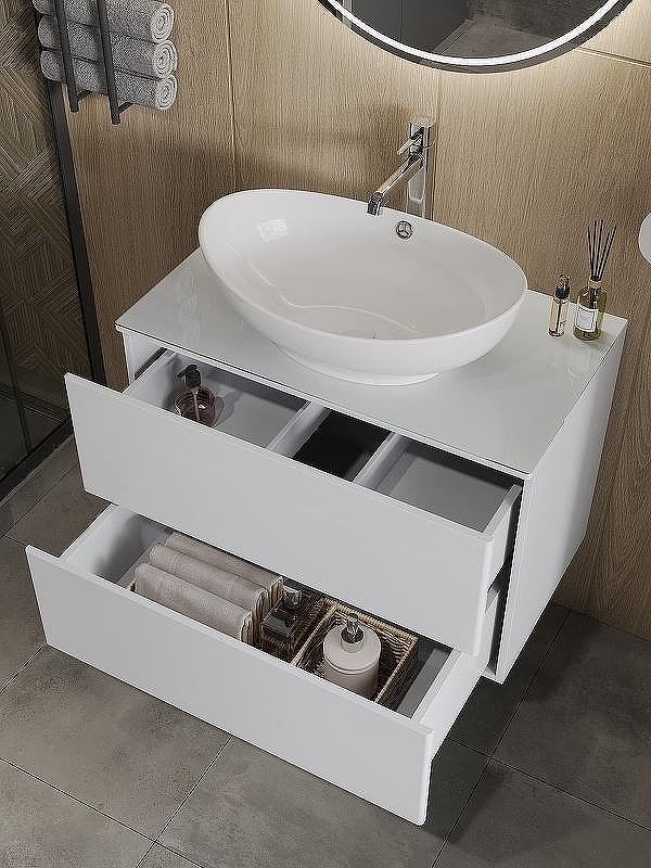 Тумба под раковину Orange Otto Ot-75TuGLASS подвесная Белый глянцевый, купить, цена, заказать, магазин, доставка, скидка, промокод, купить, цена, заказать, магазин, доставка, скидка, промокод