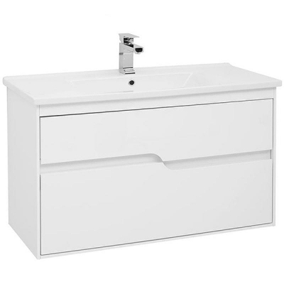 Тумба с раковиной Aquanet Модена 100 212664 подвесная Белый глянец