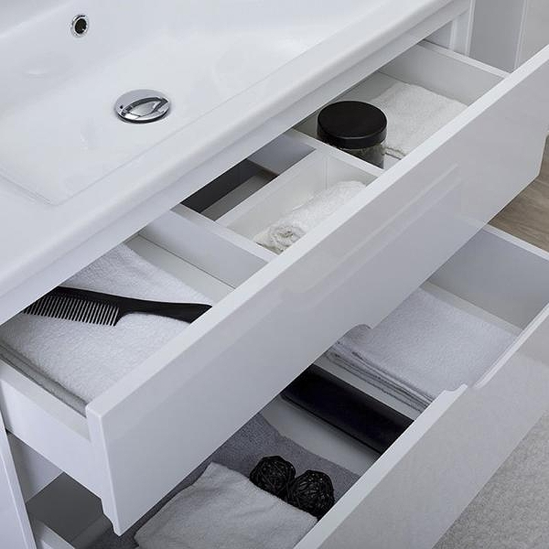 Тумба с раковиной Aquanet Модена 100 212664 подвесная Белый глянец, купить, цена, заказать, магазин, доставка, скидка, промокод, купить, цена, заказать, магазин, доставка, скидка, промокод