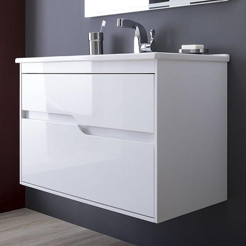 Тумба с раковиной Aquanet Модена 100 212664 подвесная Белый глянец, купить, цена, заказать, магазин, доставка, скидка, промокод, купить, цена, заказать, магазин, доставка, скидка, промокод