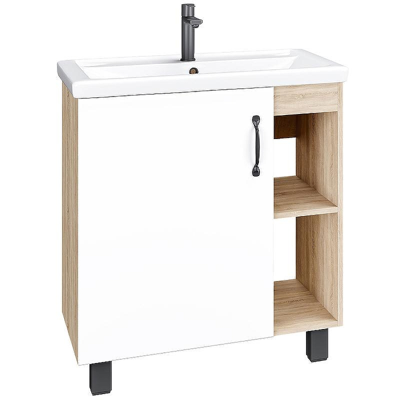 Тумба под раковину Grossman Флай 70 107001 Дуб сонома Белая, купить, цена, заказать, магазин, доставка, скидка, промокод, купить, цена, заказать, магазин, доставка, скидка, промокод