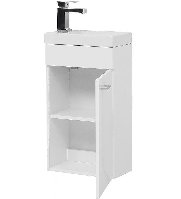 Тумба с раковиной Aquanet Нота 40 R 254037 подвесная Белая, купить, цена, заказать, магазин, доставка, скидка, промокод, купить, цена, заказать, магазин, доставка, скидка, промокод