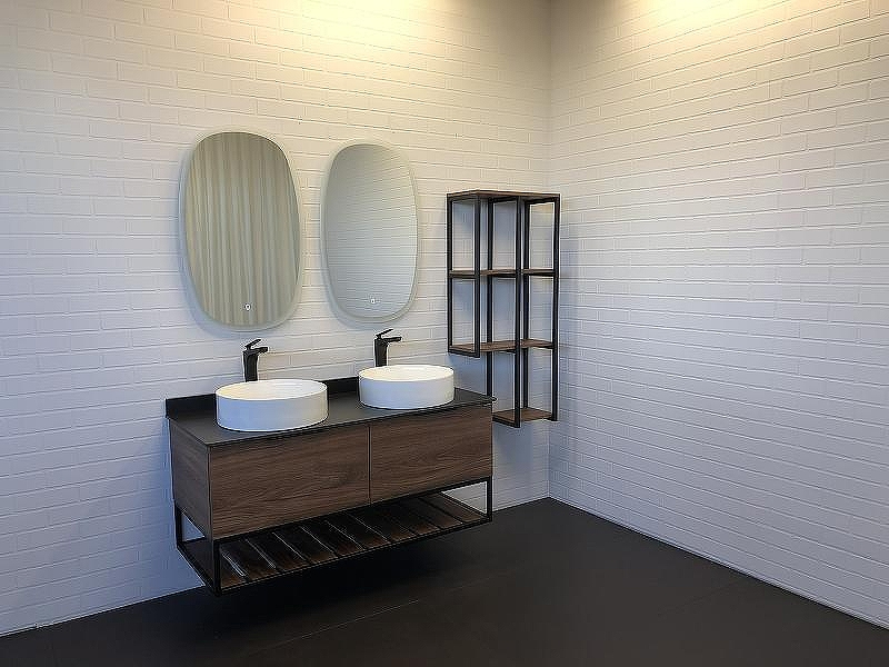 Тумба с раковинами Comforty Порто 120-2 00-00001287 подвесная Дуб темно-коричневый, купить, цена, заказать, магазин, доставка, скидка, промокод, купить, цена, заказать, магазин, доставка, скидка, промокод