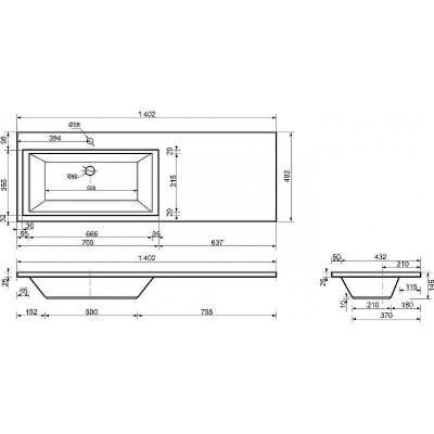 Тумба с раковиной Эстет Dallas Luxe 140 L ФР-00002922 Белая