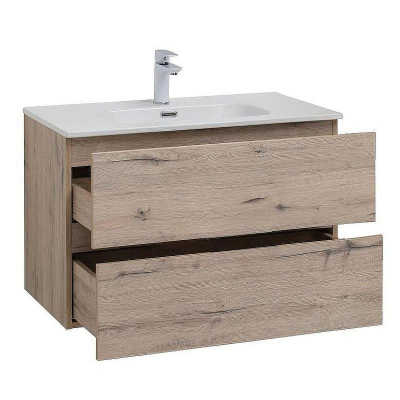 Комплект мебели для ванной Aquanet Алвита New 80 274202 подвесной Дуб веллингтон белый