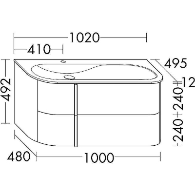 Тумба с раковиной Burgbad Lavo 2.0 100 SFZS102LG0227F5048C0037*1 подвесная Белая глянцевая