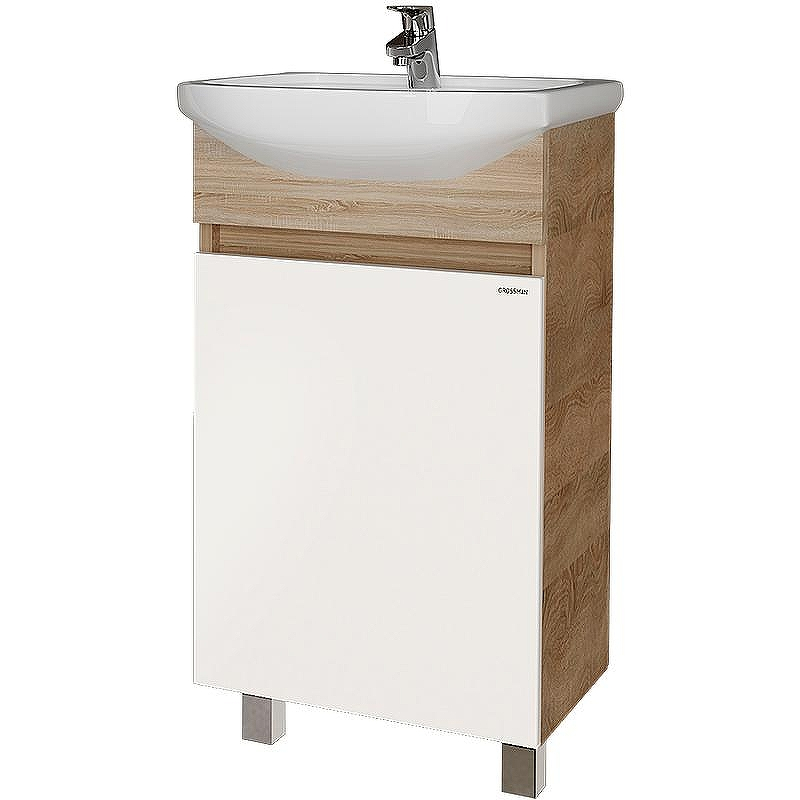 Тумба под раковину Grossman Поло 45 104501 Дуб сонома светлый Белая глянцевая, купить, цена, заказать, магазин, доставка, скидка, промокод, купить, цена, заказать, магазин, доставка, скидка, промокод