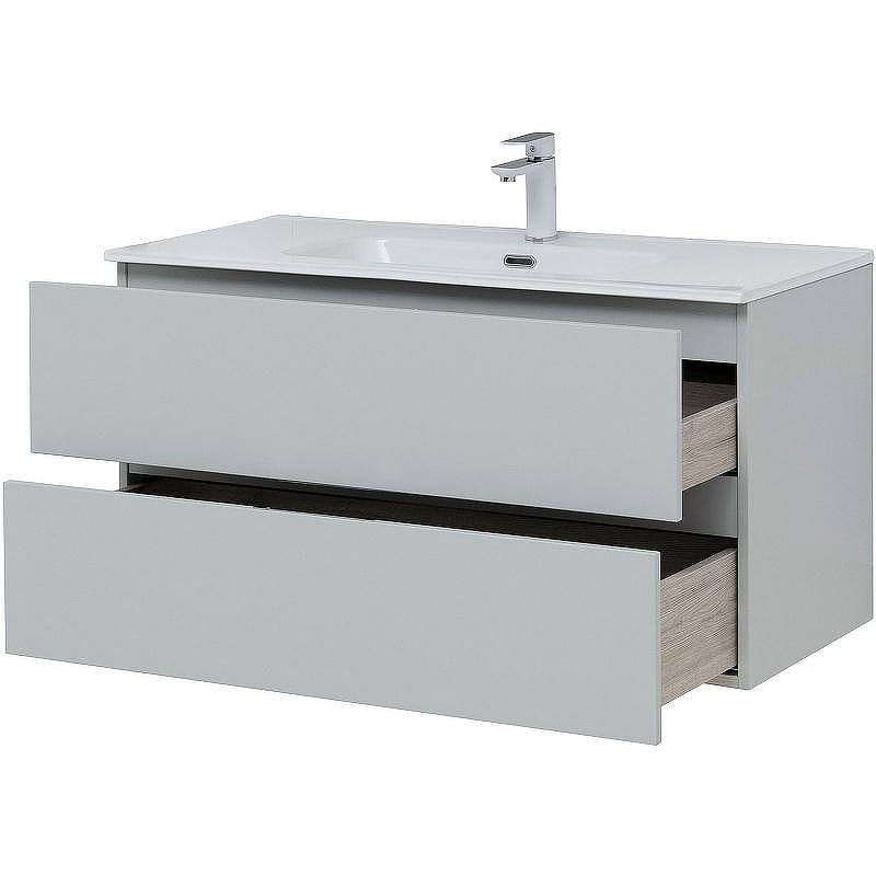 Тумба под раковину Aquanet Алвита New 100 277520 подвесная Серая матовая, купить, цена, заказать, магазин, доставка, скидка, промокод, купить, цена, заказать, магазин, доставка, скидка, промокод