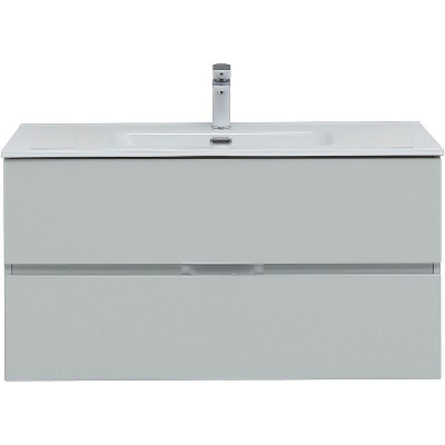Тумба под раковину Aquanet Алвита New 100 277520 подвесная Серая матовая