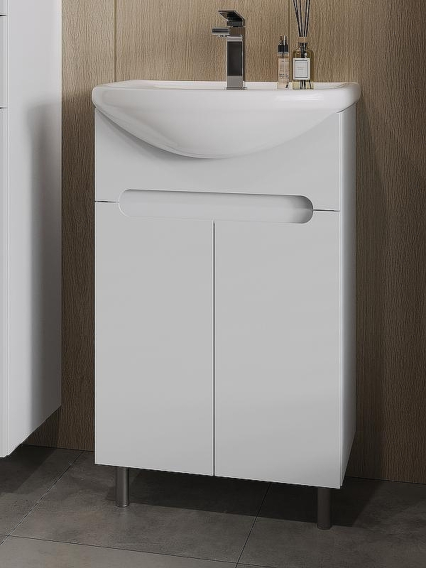 Тумба с раковиной Orange Topline-Rio 55 TR55-01C+RA Белый глянец, купить, цена, заказать, магазин, доставка, скидка, промокод, купить, цена, заказать, магазин, доставка, скидка, промокод