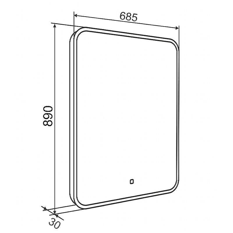 Зеркало Aqua de Marco Maroni 70 Mar70/90 с подсветкой с сенсорным выключателем, купить, цена, заказать, магазин, доставка, скидка, промокод, купить, цена, заказать, магазин, доставка, скидка, промокод