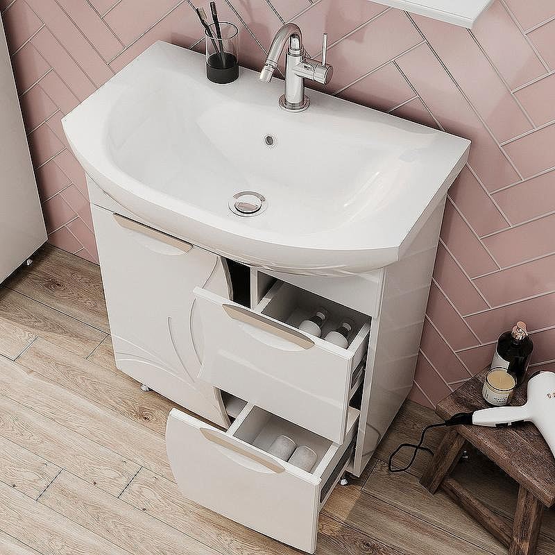 Тумба под раковину Volna Adel 70.1D.2Y tnADEL70.1D.2Y-01 Белая, купить, цена, заказать, магазин, доставка, скидка, промокод, купить, цена, заказать, магазин, доставка, скидка, промокод