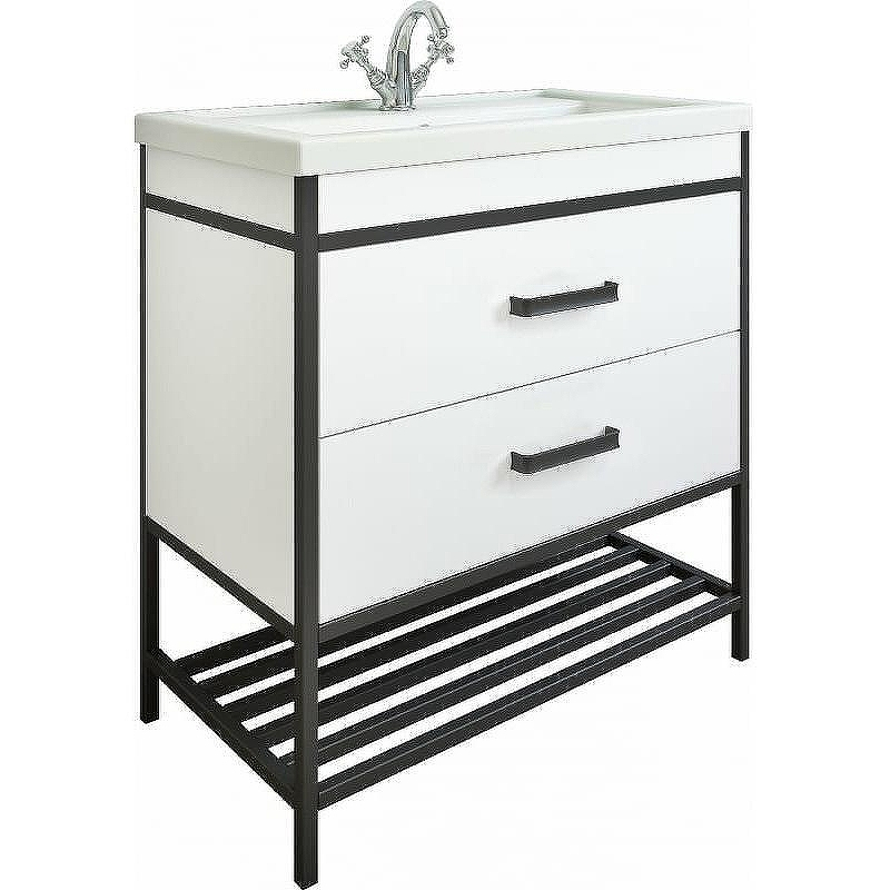 Тумба под раковину Sanflor Норд 80 С04606 Белая матовая Черный муар, купить, цена, заказать, магазин, доставка, скидка, промокод, купить, цена, заказать, магазин, доставка, скидка, промокод