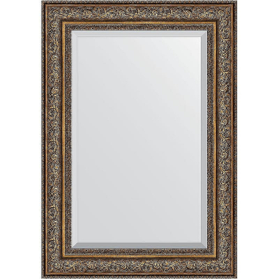 Зеркало Evoform Exclusive 100х70 BY 3453 с фацетом в багетной раме - Виньетка состаренная бронза 109
