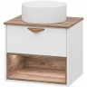 Тумба под раковину Brevita Bergen 60 BER-07060-19-01-1Я подвесная Белая матовая Дуб Галифакс олово, купить, цена, заказать, магазин, доставка, скидка, промокод, купить, цена, заказать, магазин, доставка, скидка, промокод
