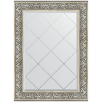 Зеркало Evoform Exclusive-G 107х80 BY 4209 с гравировкой в багетной раме - Барокко серебро 106, купить, цена, заказать, магазин, доставка, скидка, промокод, купить, цена, заказать, магазин, доставка, скидка, промокод