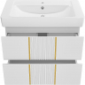 Тумба с раковиной Brevita Vega 80 УТ000022670 подвесная Белая матовая Золото, купить, цена, заказать, магазин, доставка, скидка, промокод, купить, цена, заказать, магазин, доставка, скидка, промокод