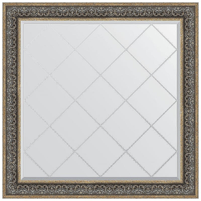 Зеркало Evoform Exclusive-G 109х109 BY 4465 с гравировкой в багетной раме - Вензель серебряный 101