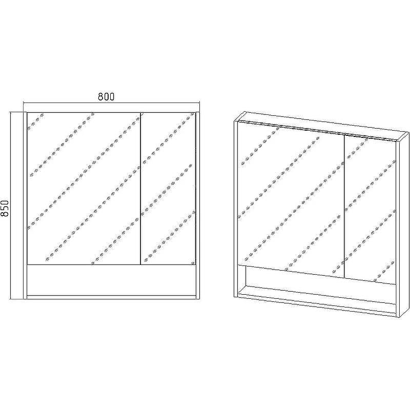 Зеркальный шкаф VIANT Мальта 80 VMAL80-ZSH Дуб Вотан, купить, цена, заказать, магазин, доставка, скидка, промокод, купить, цена, заказать, магазин, доставка, скидка, промокод
