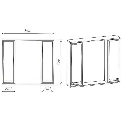 Зеркало со шкафом VIANT Милан 80 VMIL80-ZSH Белое