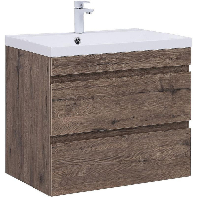 Тумба под раковину Aquanet Нота New 75 334192 подвесная Дуб веллингтон табак