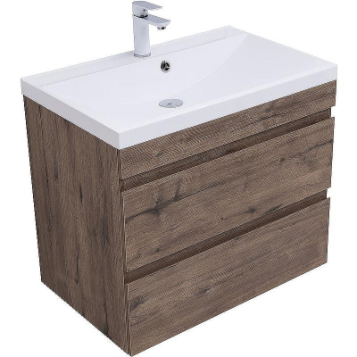 Тумба под раковину Aquanet Нота New 75 334192 подвесная Дуб веллингтон табак