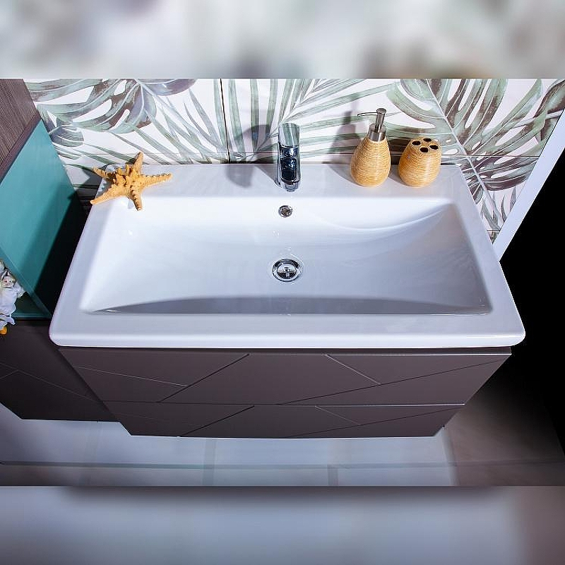 Тумба под раковину Бриклаер Кристалл 80 4627125414534 подвесная Софт Графит Ясень Анкор темный, купить, цена, заказать, магазин, доставка, скидка, промокод, купить, цена, заказать, магазин, доставка, скидка, промокод