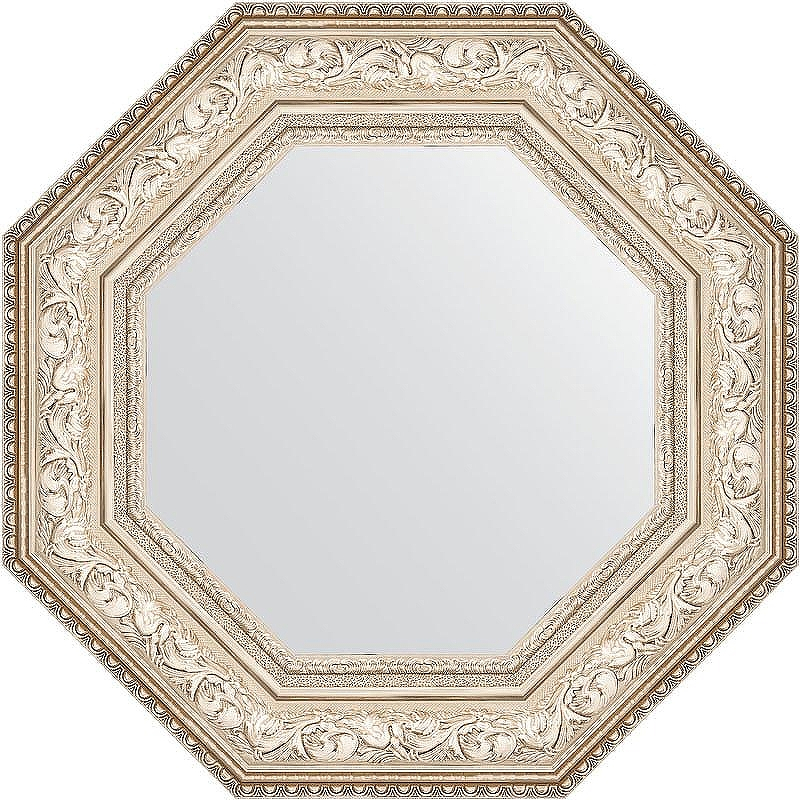 Зеркало Evoform Octagon 61х61 BY 3853 в багетной раме - Виньетка серебро 109, купить, цена, заказать, магазин, доставка, скидка, промокод, купить, цена, заказать, магазин, доставка, скидка, промокод