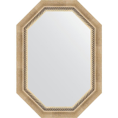 Зеркало Evoform Octagon 53x73 BY 7109 в багетной раме - Состаренное серебро с плетением 70