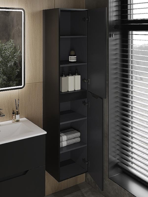 Шкаф пенал Orange Line 35 Li-35Pub подвесной Черный матовый, купить, цена, заказать, магазин, доставка, скидка, промокод, купить, цена, заказать, магазин, доставка, скидка, промокод