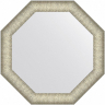 Зеркало Evoform Octagon 55x55 BY 7428 в багетной раме - Брашированное серебро 59, купить, цена, заказать, магазин, доставка, скидка, промокод, купить, цена, заказать, магазин, доставка, скидка, промокод