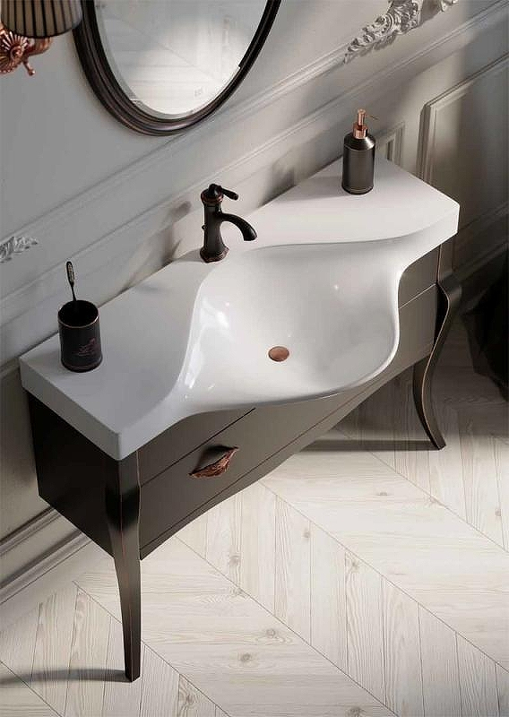 Тумба под раковину Clarberg Borgia 115 BOR0111BLK Черная Патина медь, купить, цена, заказать, магазин, доставка, скидка, промокод, купить, цена, заказать, магазин, доставка, скидка, промокод