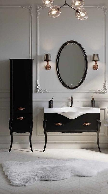 Тумба под раковину Clarberg Borgia 115 BOR0111BLK Черная Патина медь, купить, цена, заказать, магазин, доставка, скидка, промокод, купить, цена, заказать, магазин, доставка, скидка, промокод