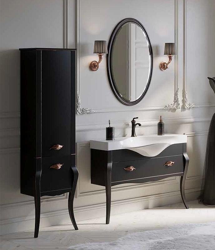 Тумба под раковину Clarberg Borgia 115 BOR0111BLK Черная Патина медь, купить, цена, заказать, магазин, доставка, скидка, промокод, купить, цена, заказать, магазин, доставка, скидка, промокод